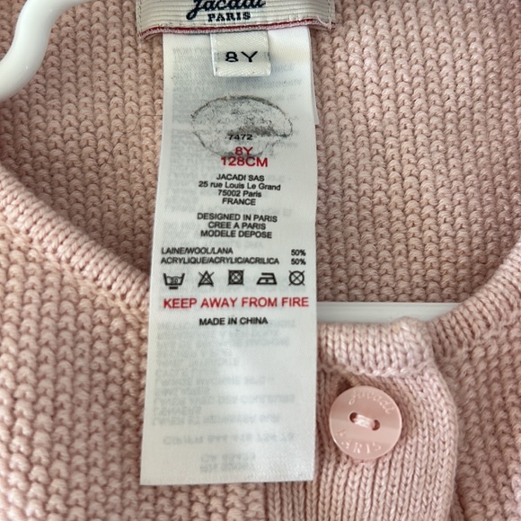 Jacadi Paris Girls Pink Sweater - Picture 6 of 6